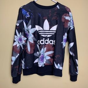 adidas originals lotus print sweatshirt